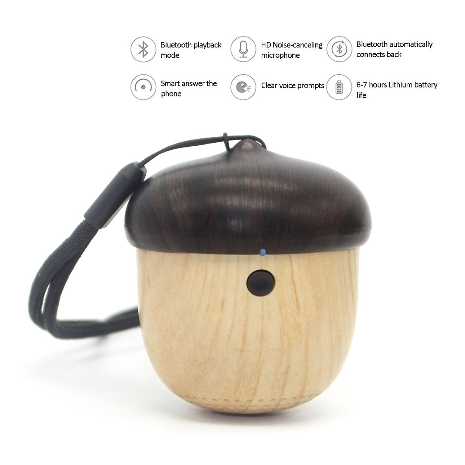 Natural "NUT" Bluetooth Speaker, portable, rechargeable, your music pal